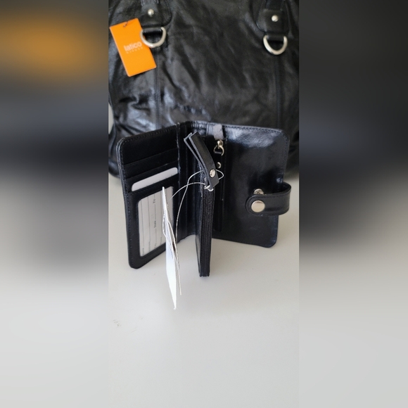 New With Tags Combo of Latico Black Leather Handbag and Latico Walet. - Picture 7 of 16